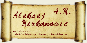 Aleksej Mirkanović vizit kartica